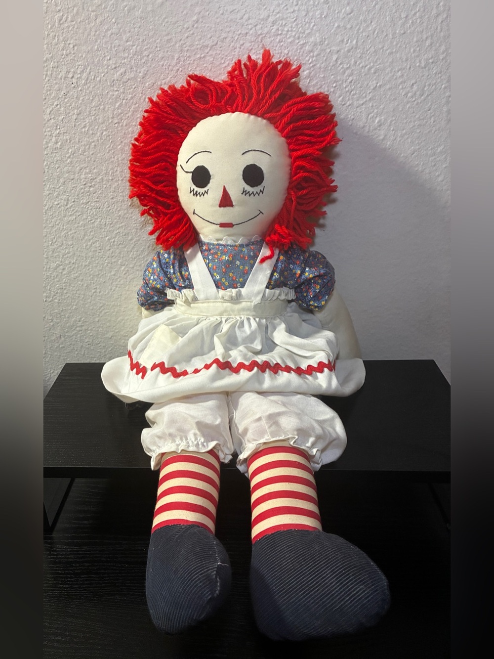Raggedy Ann 25" Cloth Rag Doll Red Yarn Hair Removable Outfit Soft body